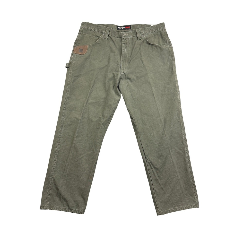 Wrangler Riggs Workwear Carpenter Pants Olive Green‎ Cotton Mens Size 40x30